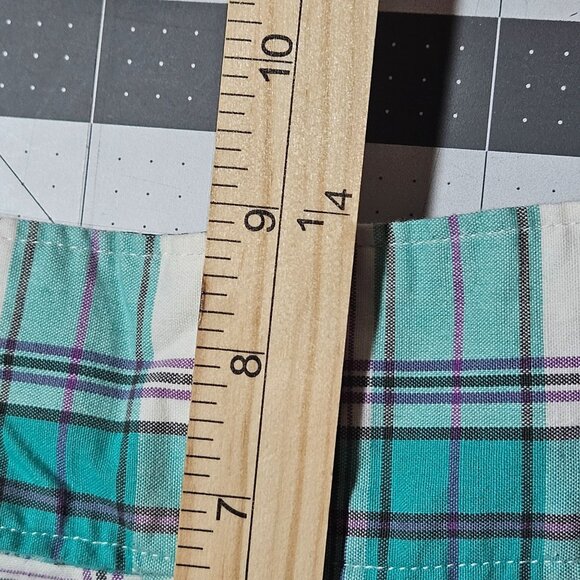 Roxy Womens Turquoise & White Plaid Bermuda Shorts Size 8 Cotton Blend - Picture 14 of 15